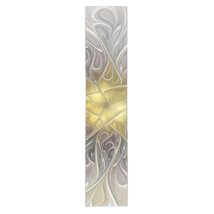 Caminho De Mesa Pequeno Floreio com Dourada flor frontal de Abstrato moder