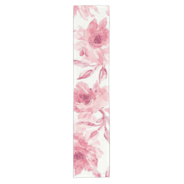 Caminho De Mesa Pequeno Flores Cor-de-Rosa Água-Forte Pintadas Floral Arej