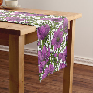 Caminho De Mesa Pequeno Flores de cosmos violetas