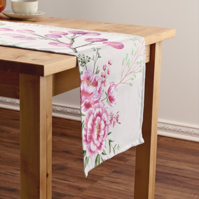 Caminho De Mesa Pequeno Flores de Rosa Design Moderno (No Local)