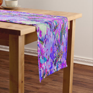 Caminho De Mesa Pequeno Flores selvagens de púrpura e magenta coloridas