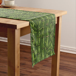 Caminho De Mesa Pequeno Floresta de bambu em verde