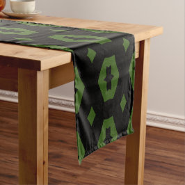 Caminho De Mesa Pequeno Floresta Verde e Negro: Geometriana 1