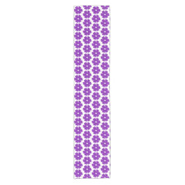Caminho De Mesa Pequeno Flower Shape Plaid Purple Pink Table Runner
