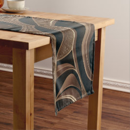 Caminho De Mesa Pequeno Fluxo Botânico Dourado Elegante