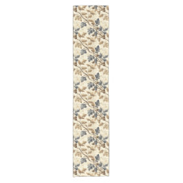 Caminho De Mesa Pequeno Folha de Carvalho de Queda Vintage | Azul Elegante