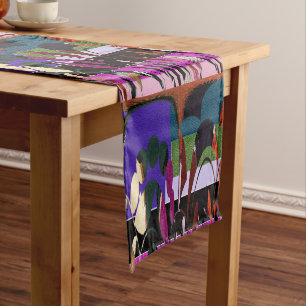 Caminho De Mesa Pequeno Folha de Videira Floral Moderna