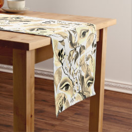Caminho De Mesa Pequeno Folhas Coloridas De Olhos Legais E Elegantes
