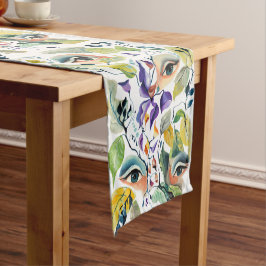 Caminho De Mesa Pequeno Folhas Coloridas De Olhos Legais E Elegantes