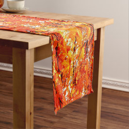 Caminho De Mesa Pequeno Folhas de Bordo Laranja no Tapete de Mesa de Outon