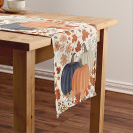 Caminho De Mesa Pequeno Folhas de outono Russas de Pumpkins Flores Selvage