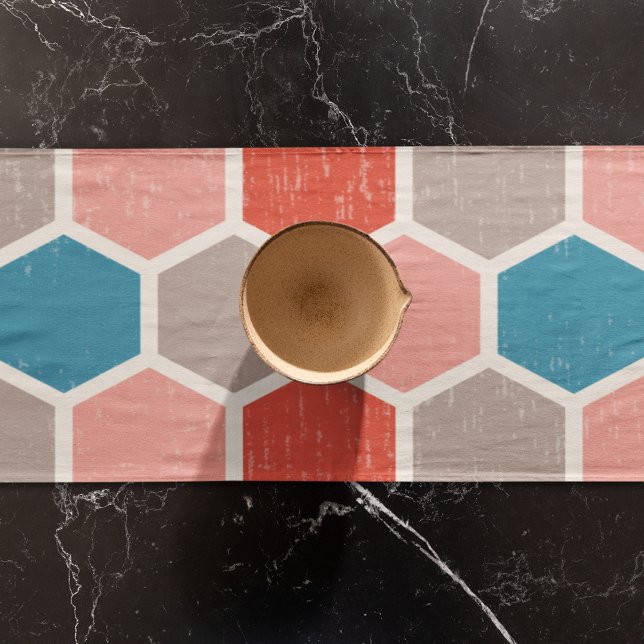 Caminho De Mesa Pequeno Formas Geométricas de Hexágonos (Table runner)