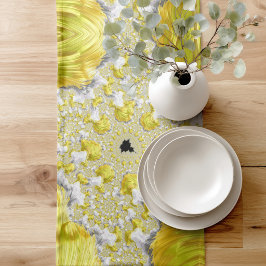 Caminho De Mesa Pequeno Fractal Dourado Abstrato