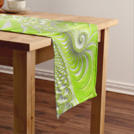 Caminho De Mesa Pequeno Fractal espiral do Verde limão moderno abstrato
