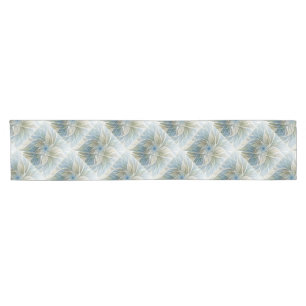 Caminho De Mesa Pequeno Fractal Khaki azul do abstrato ideal floral do