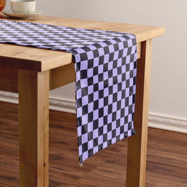 Caminho De Mesa Pequeno French lilac checkerboard pattern (No Local)