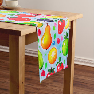 Caminho De Mesa Pequeno Frutas Tropicais Vibrantes
