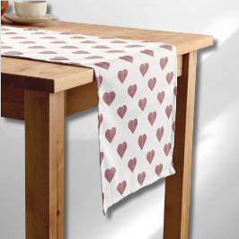 Caminho De Mesa Pequeno Fundo Branco dos Corações Dourados com Rosa de bri