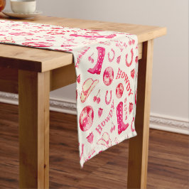 Caminho De Mesa Pequeno Garota Rosa Rosa Bonita Cowgirl Estética