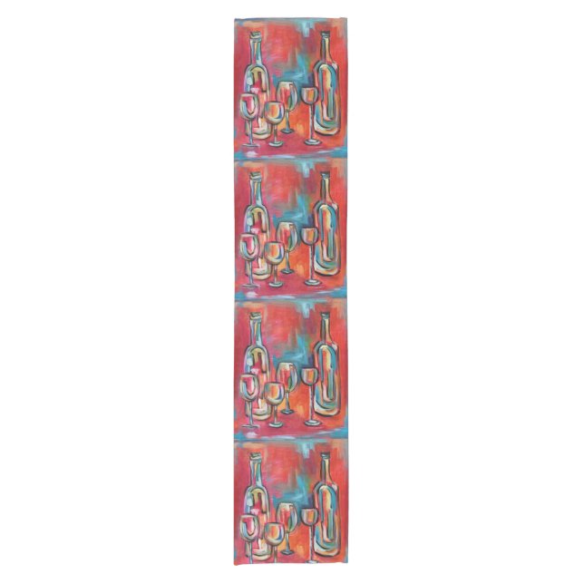 Caminho De Mesa Pequeno Garrafas e vidros de vinho do Vino do IL (Frente)