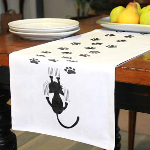 Caminho De Mesa Pequeno Gatos deslizantes e impressões de pata