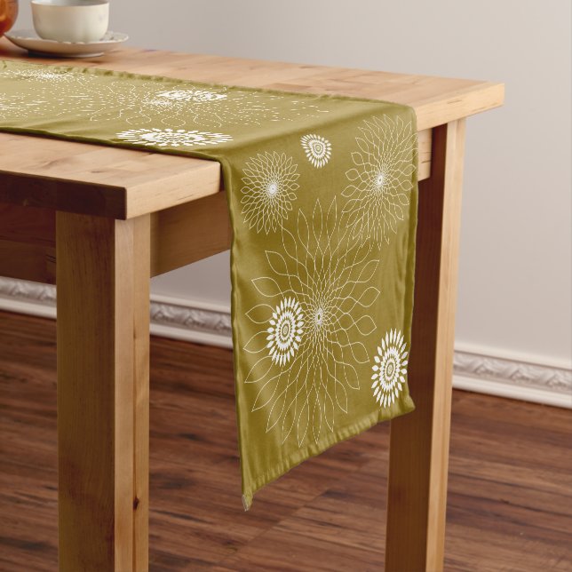 Caminho De Mesa Pequeno Geometric Flower〜カーキ〜 (No Local)