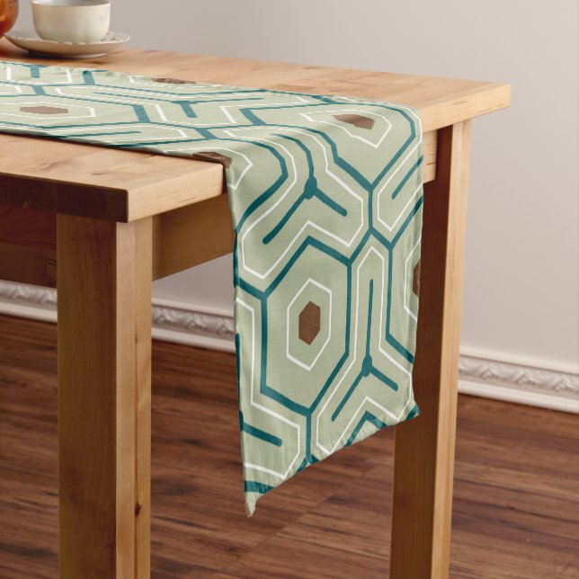 Caminho De Mesa Pequeno Geometric pattern with interlocking hexagons (No Local)