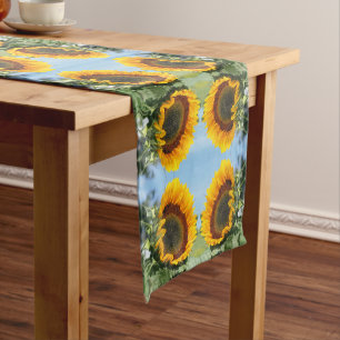 Caminho De Mesa Pequeno Girassol Em Arte De Flor De Abstrato Sunshine