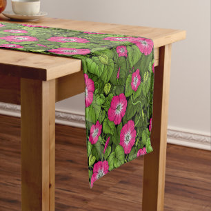 Caminho De Mesa Pequeno Glória da manhã em rosa e verde