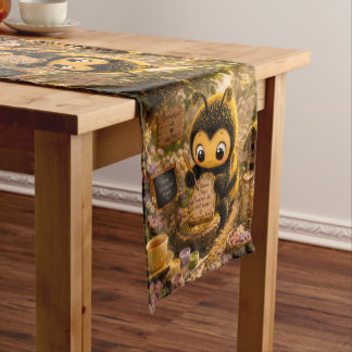 Caminho De Mesa Pequeno Goldene Hummel im Blütentanz.10