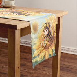 Caminho De Mesa Pequeno Goldene Hummel im Blütentanz.7