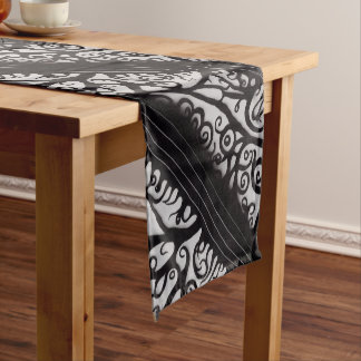 Caminho De Mesa Pequeno Gótico de Mesa de Natal - Preto e Branco