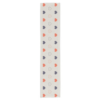 Caminho De Mesa Pequeno Grande - Corações encantadores / creme laranja esc