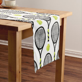 Caminho De Mesa Pequeno 🎾 Grande preto e verde tênis 🎾 branco