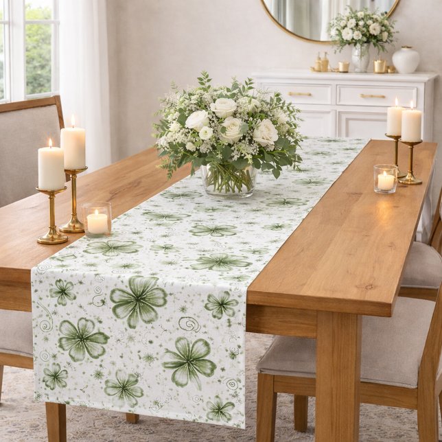 Caminho De Mesa Pequeno  Green Clover Pattern • St. Patrick’s Day  (Criador carregado)