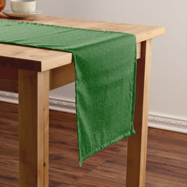 Caminho De Mesa Pequeno Green Paisley (No Local)