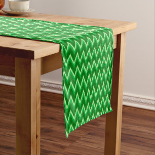 Caminho De Mesa Pequeno Grelhas de Ikat Chevron - Pinho e Verde limão