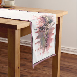 Caminho De Mesa Pequeno Grunge Christian words cross Short Table Runner