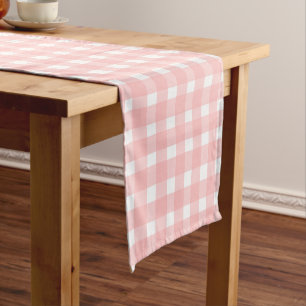 Caminho De Mesa Pequeno Guingão cor-de-rosa