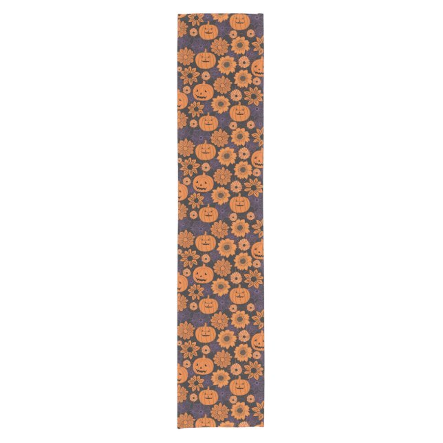 Caminho De Mesa Pequeno Halloween Floral (Frente)