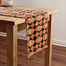 Caminho De Mesa Pequeno Halloween Kawaii Jack-o-lantern Argyle