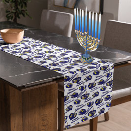 Caminho De Mesa Pequeno Happy Hanukkah Spinning Dreidel