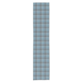 Caminho De Mesa Pequeno Hoki Blue and Shuttle Gray Plaid