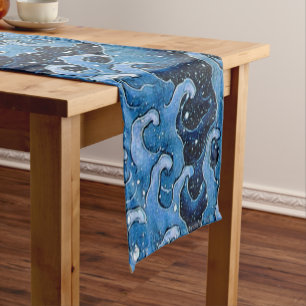 Caminho De Mesa Pequeno Hokusai Feminine Wave Vintage Ocean