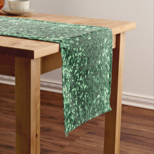 Caminho De Mesa Pequeno Holiday Glitter Green Bling Sparkly Chic