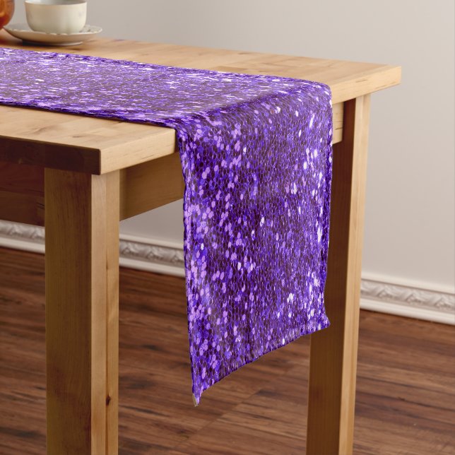 Caminho De Mesa Pequeno Holiday Glitter Purple Bling Sparkly Chic (No Local)