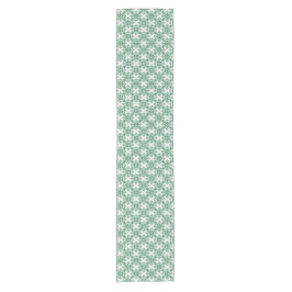 Caminho De Mesa Pequeno Holiday Snowflake Plaid Pattern Green Table Runner