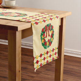 Caminho De Mesa Pequeno Holiday Wreath Knit