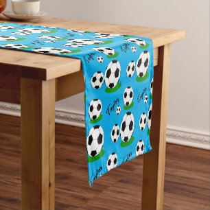 Caminho De Mesa Pequeno Home Decor para fãs de futebol, bola, nome persona