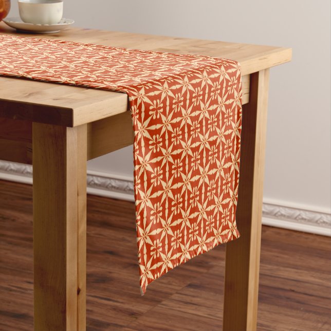 Caminho De Mesa Pequeno Ikat Star Pattern, Mandarin Laranja (No Local)